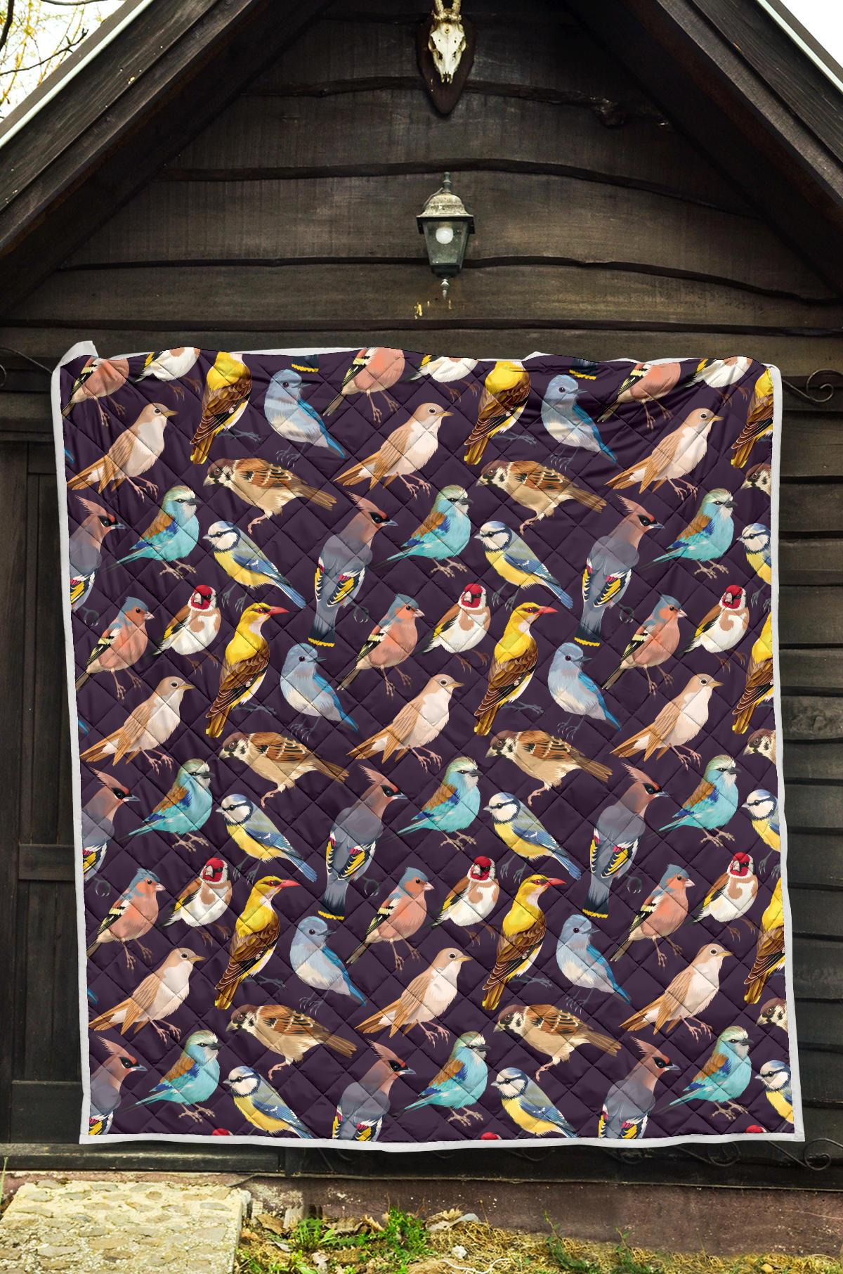 Bird Cute Print Pattern Premium Quilt-JTAMIGO.COM