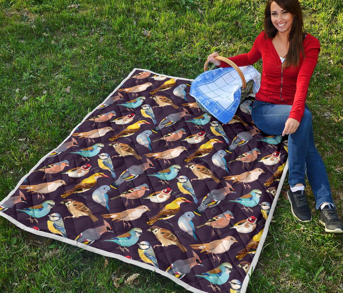 Bird Cute Print Pattern Premium Quilt-JTAMIGO.COM
