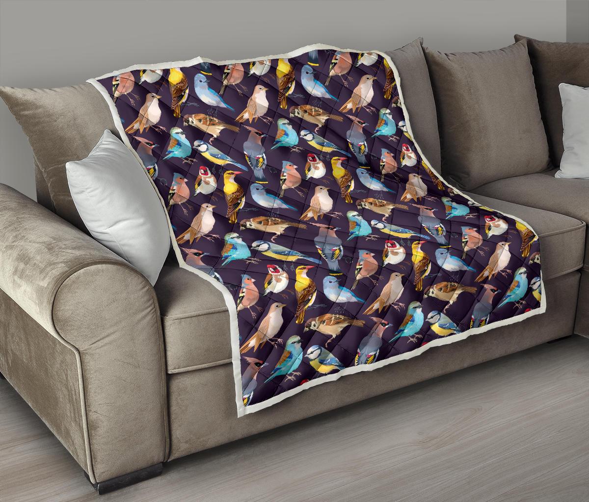 Bird Cute Print Pattern Premium Quilt-JTAMIGO.COM