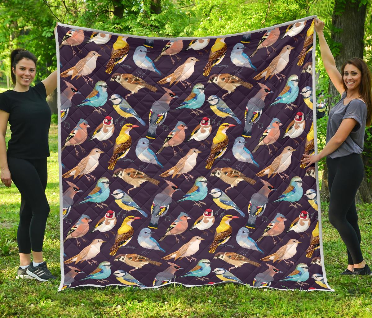 Bird Cute Print Pattern Premium Quilt-JTAMIGO.COM