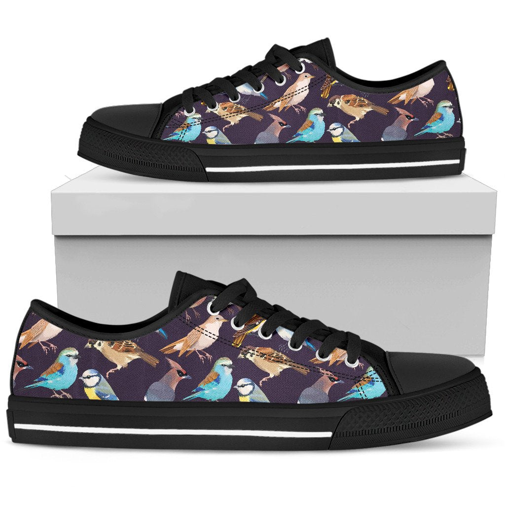Bird Cute Print Pattern Women Low Top Shoes
