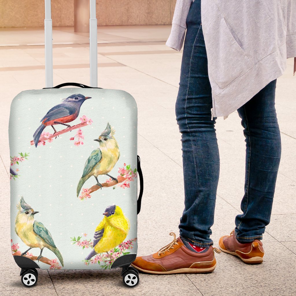 Bird Sweet Themed Print Pattern Luggage Cover Protector