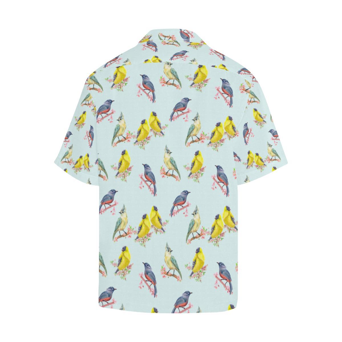 Bird Sweet Themed Print Pattern Men Aloha Hawaiian Shirt