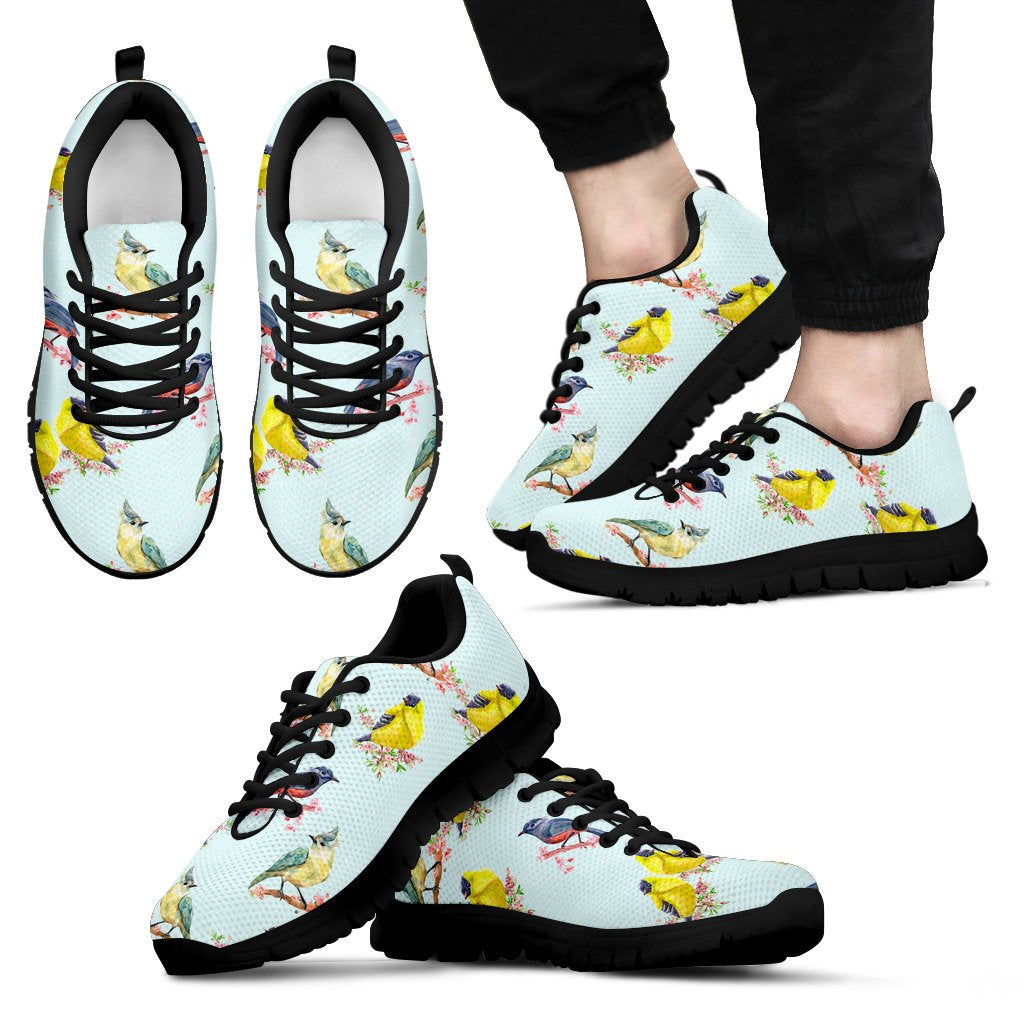 Bird Sweet Themed Print Pattern Men Sneakers Shoes