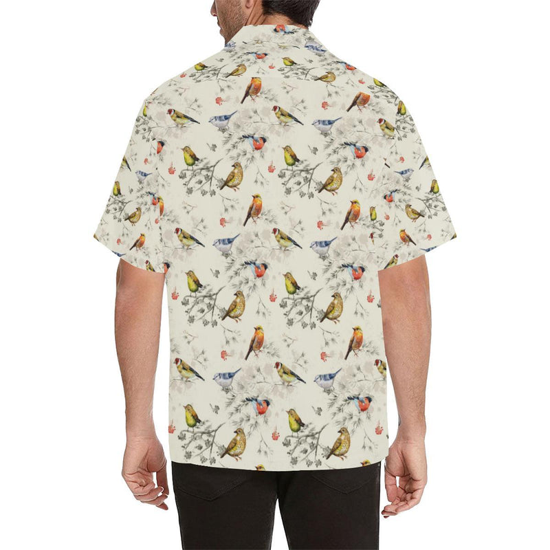 Bird Watercolor Design Pattern Men Aloha Hawaiian Shirt