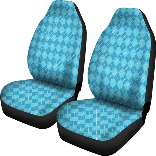 Blue Argyle Print Universal Fit Car Seat Covers