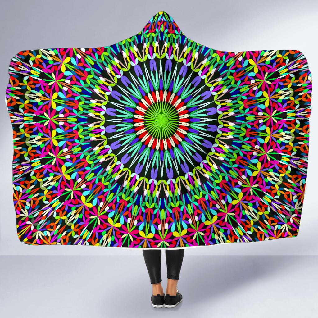 Bohemian Colorful Style Print Hooded Blanket-JTAMIGO.COM