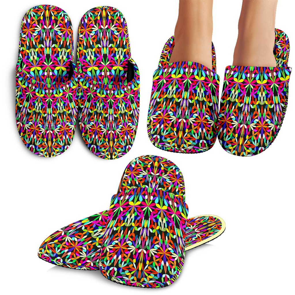 Bohemian Colorful Style Print House Slippers