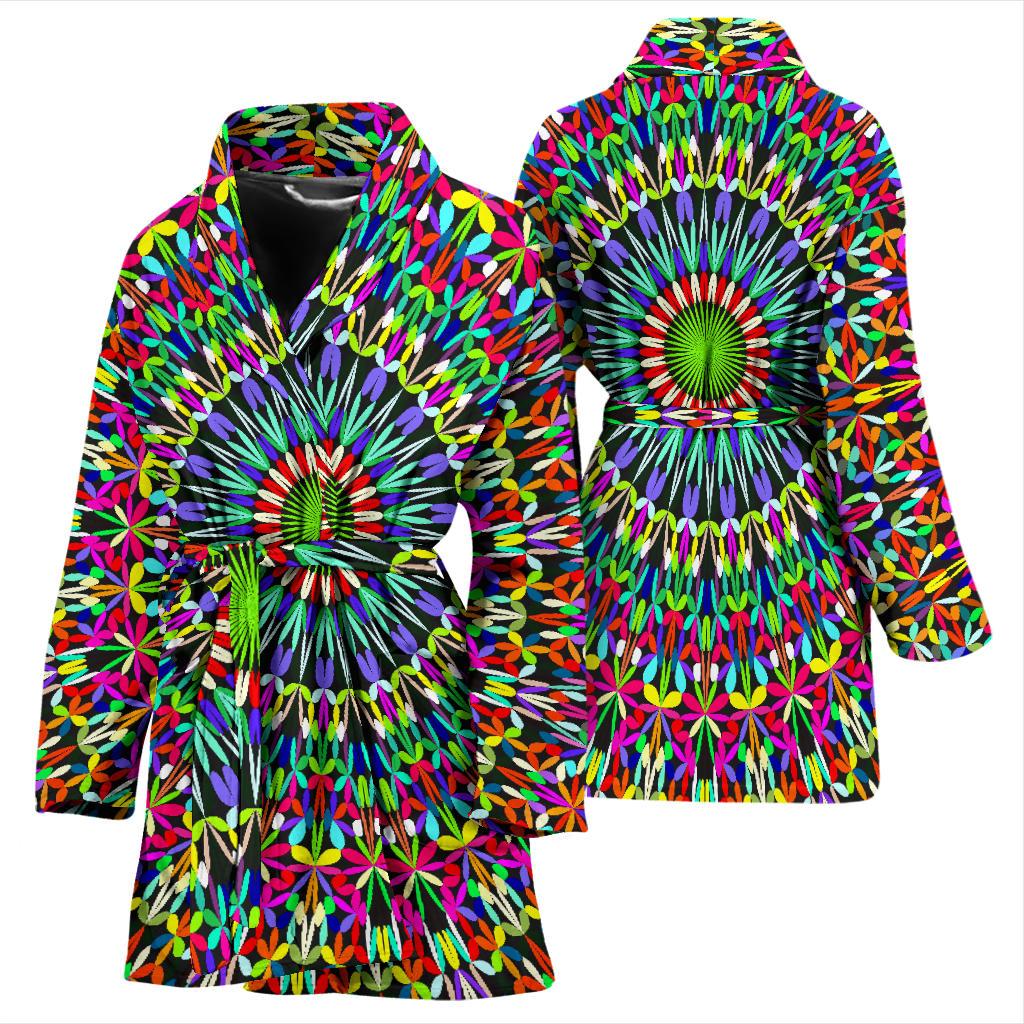 Bohemian Colorful Style Print Women Bath Robe-JTAMIGO.COM