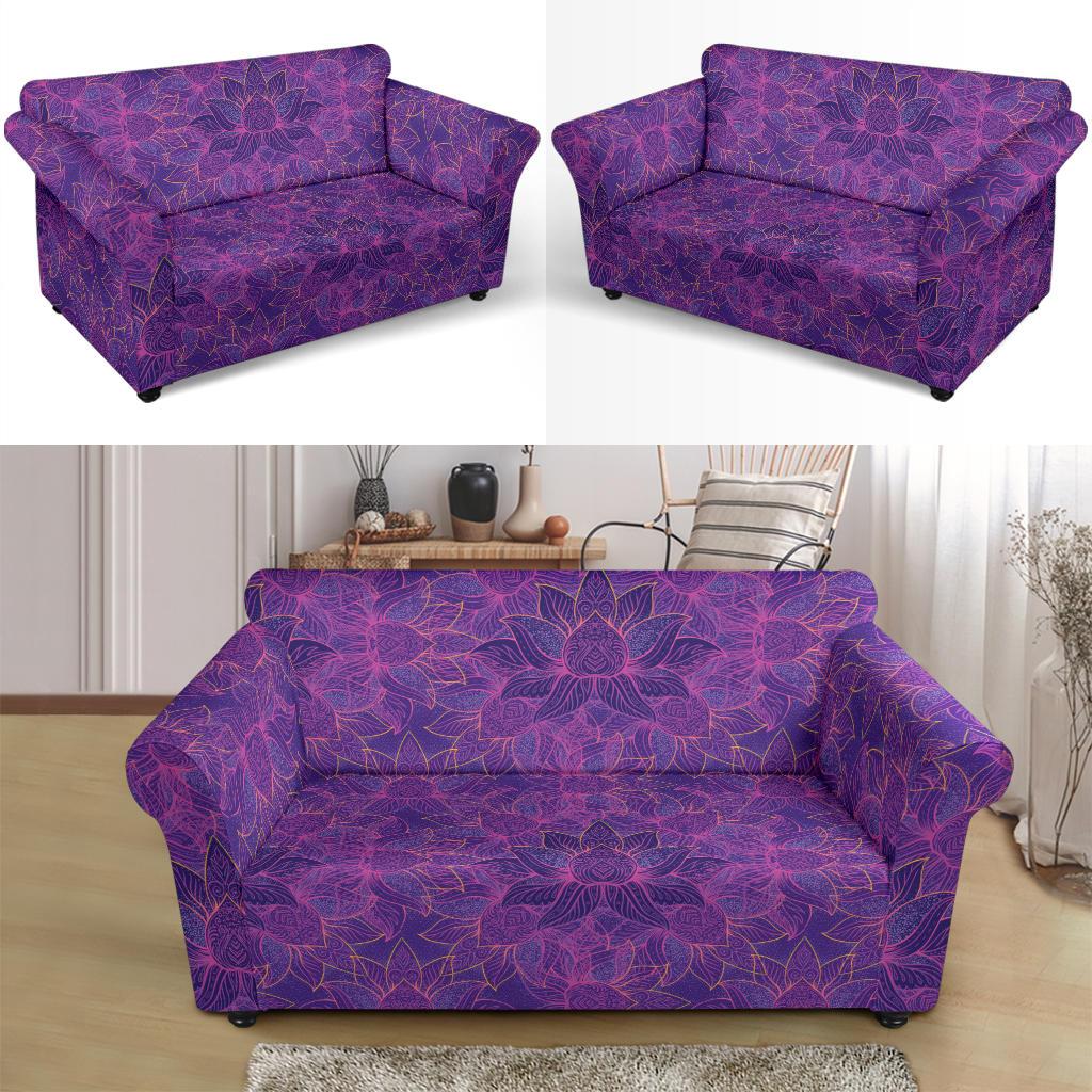Bohemian Lotus Mandala Style Loveseat Slipcover-JTAMIGO.COM