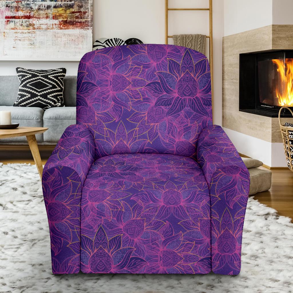 Bohemian Lotus Mandala Style Single Sofa Slipcover -JTAMIGO.COM