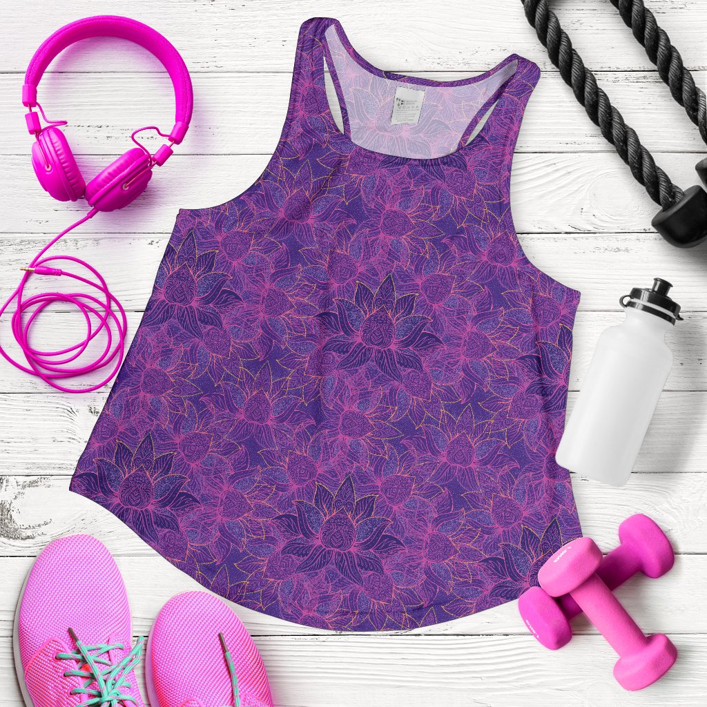 Bohemian Lotus Mandala Style Women Racerback Tank Top