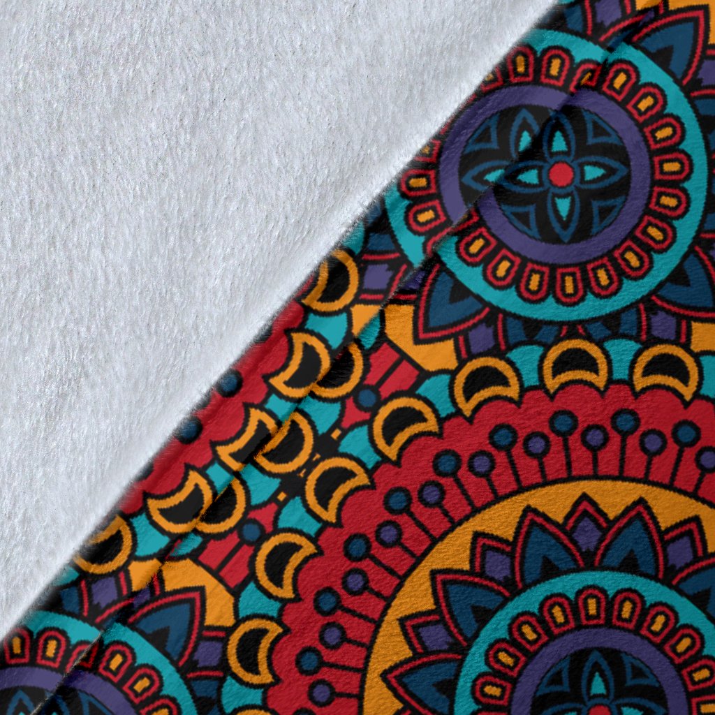 Bohemian Mandala Style Print Fleece Blanket