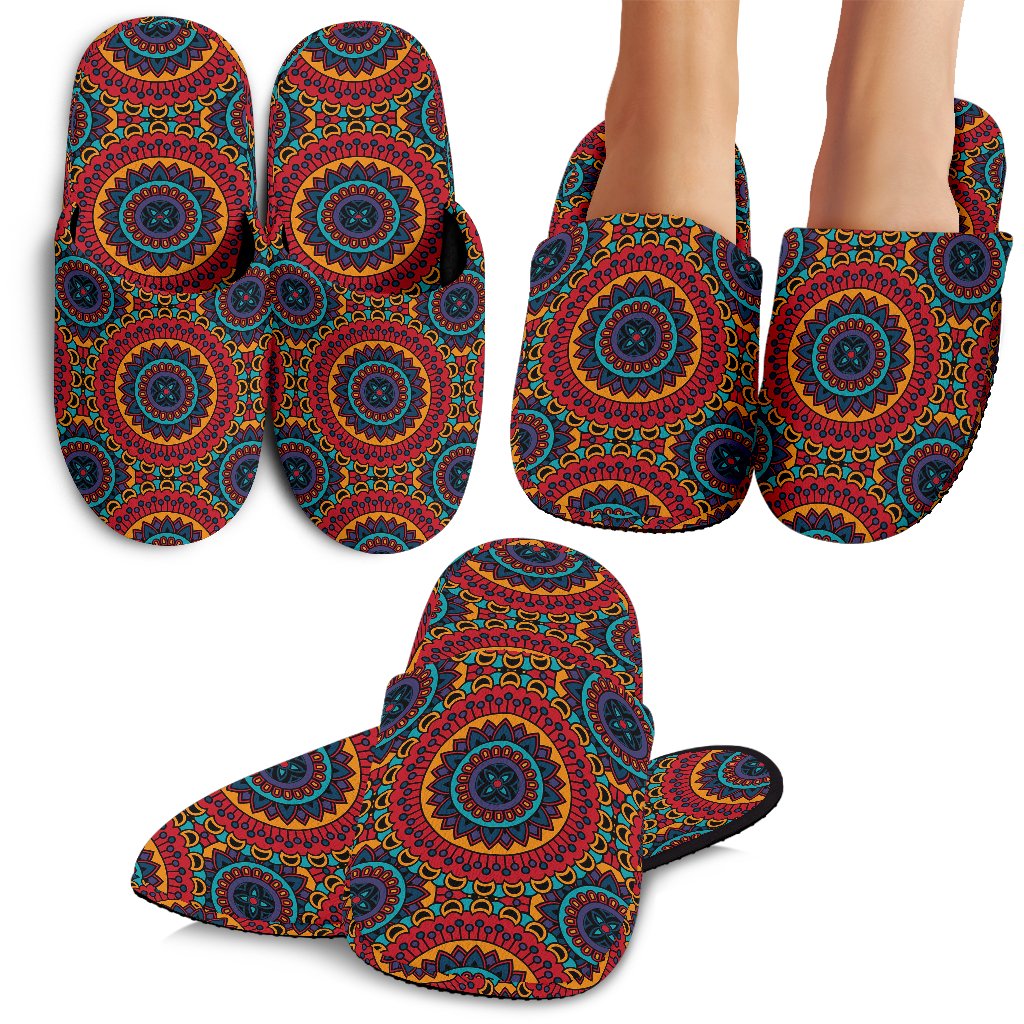 Bohemian Mandala Style Print House Slippers
