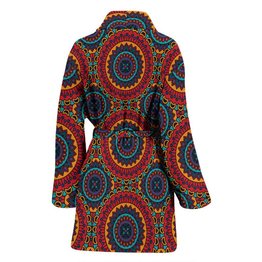 Bohemian Mandala Style Print Women Bath Robe-JTAMIGO.COM