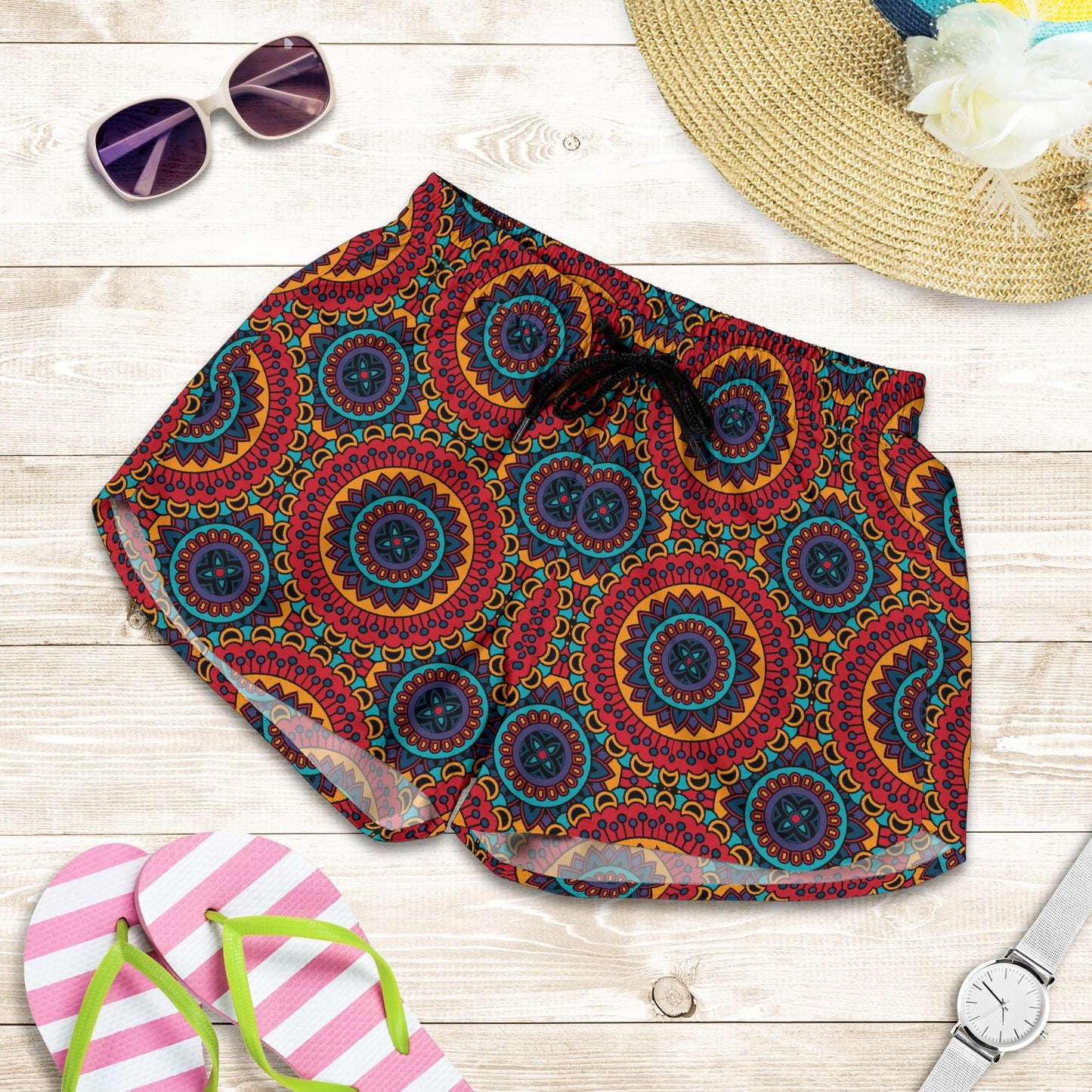 Bohemian Mandala Style Print Women Shorts-JTAMIGO.COM