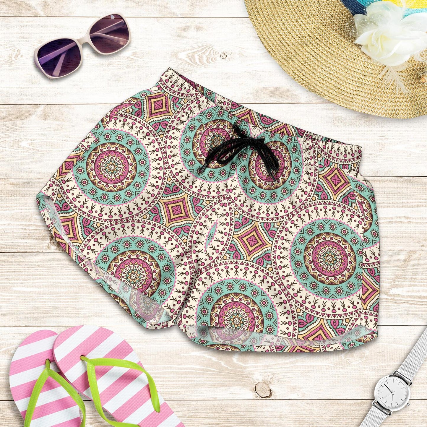 Bohemian Round Style Print Women Shorts-JTAMIGO.COM