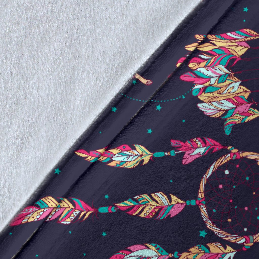 Boho Dream Catcher Colorful Fleece Blanket