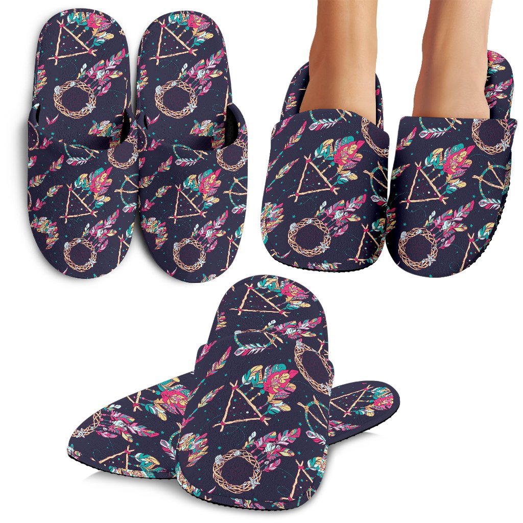 Boho Dream Catcher Colorful House Slippers