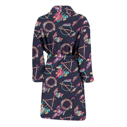 Boho Dream Catcher Colorful Men Bath Robe-JTAMIGO.COM