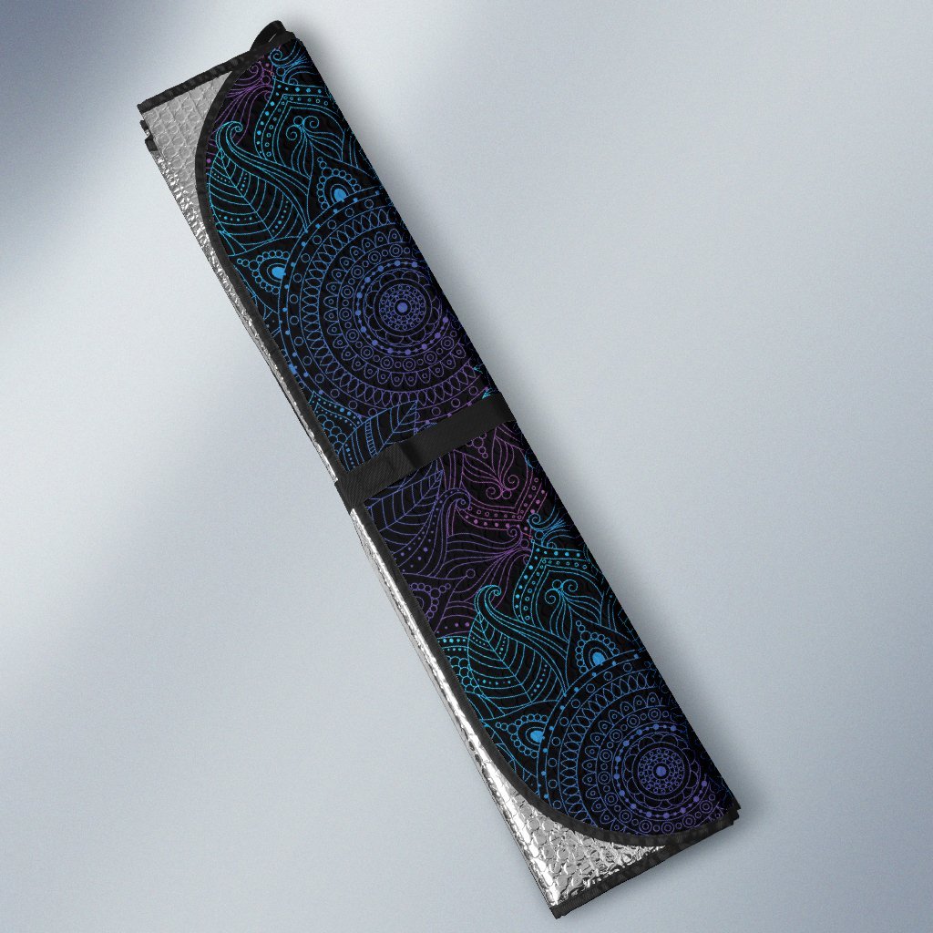Boho Floral Mandala Car Sun Shade For Windshield
