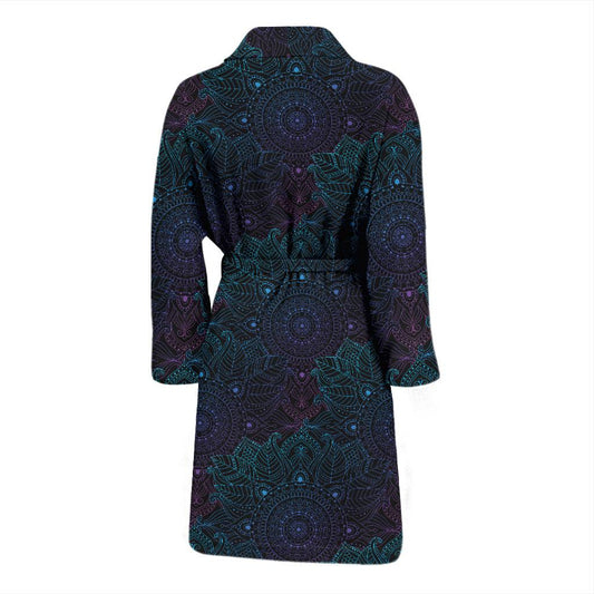 Boho Floral Mandala Men Bath Robe-JTAMIGO.COM