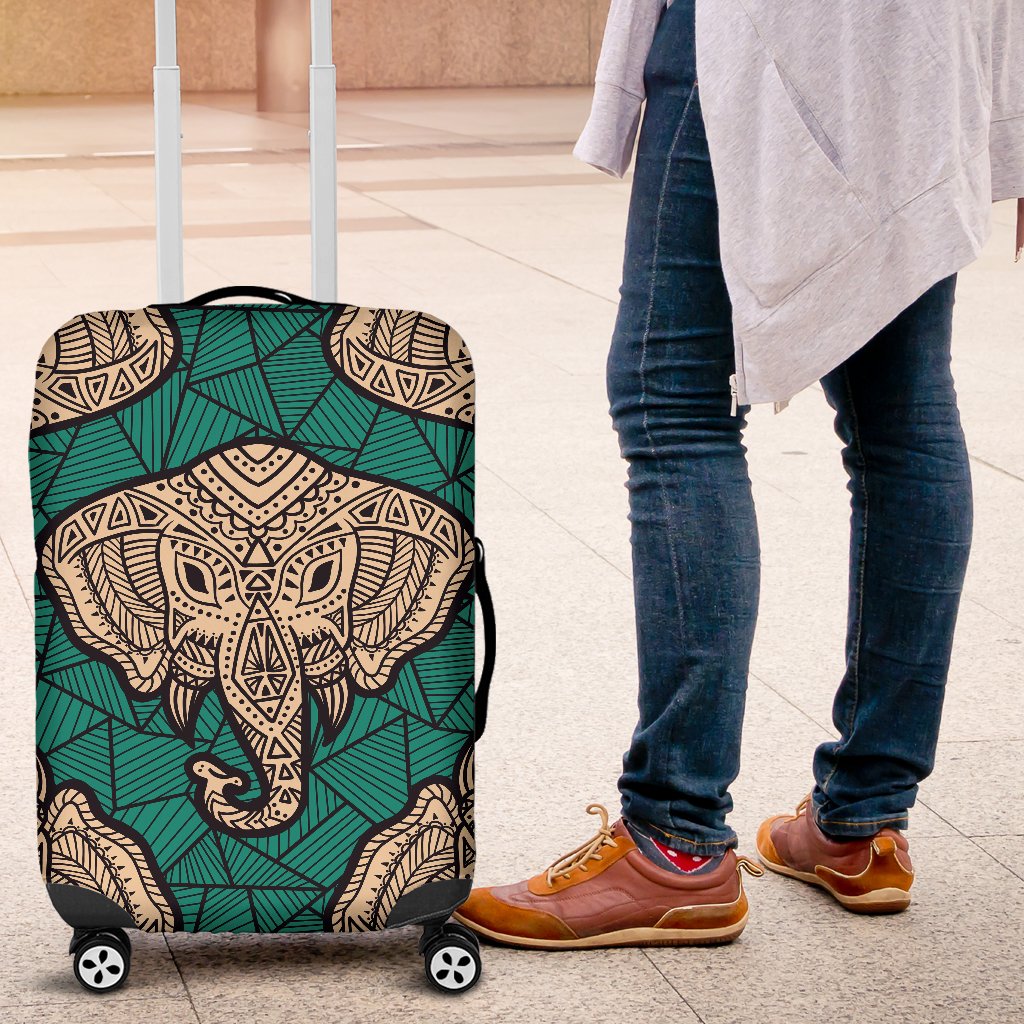 Boho Head Elephant Luggage Cover Protector