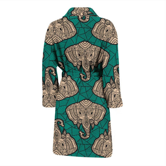 Boho Head Elephant Men Bath Robe-JTAMIGO.COM