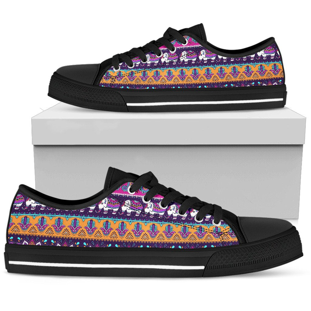 Boho Indian Style Pattern Women Low Top Shoes