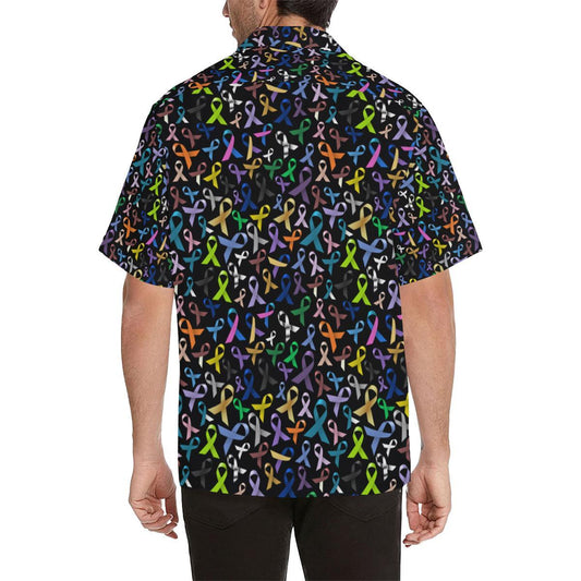 Breast Cancer Awareness Colorful Print Men Aloha Hawaiian Shirt
