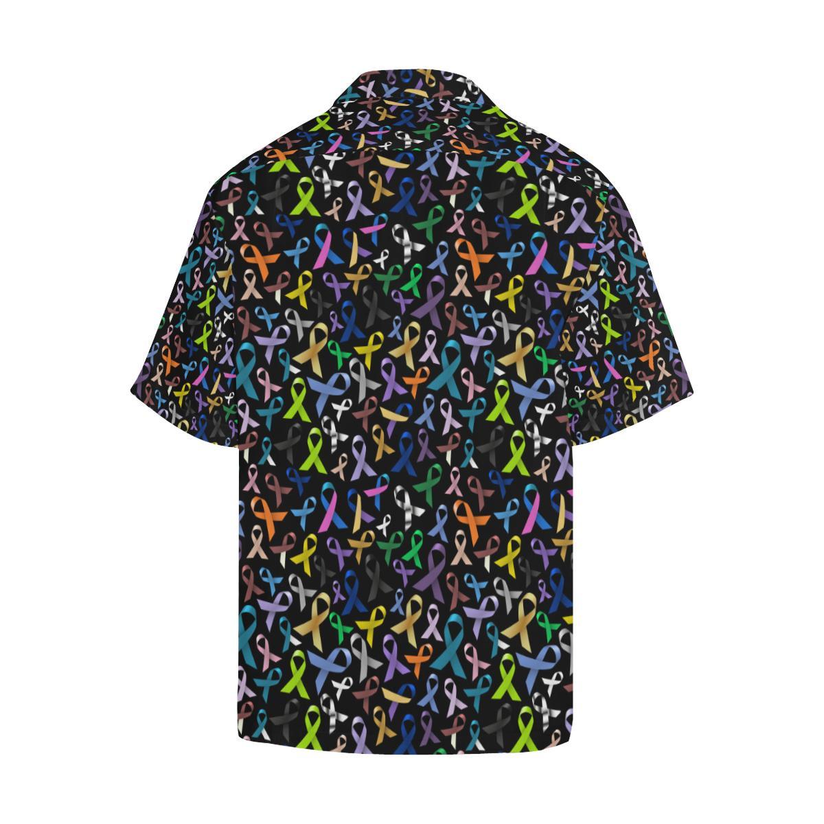 Breast Cancer Awareness Colorful Print Men Aloha Hawaiian Shirt