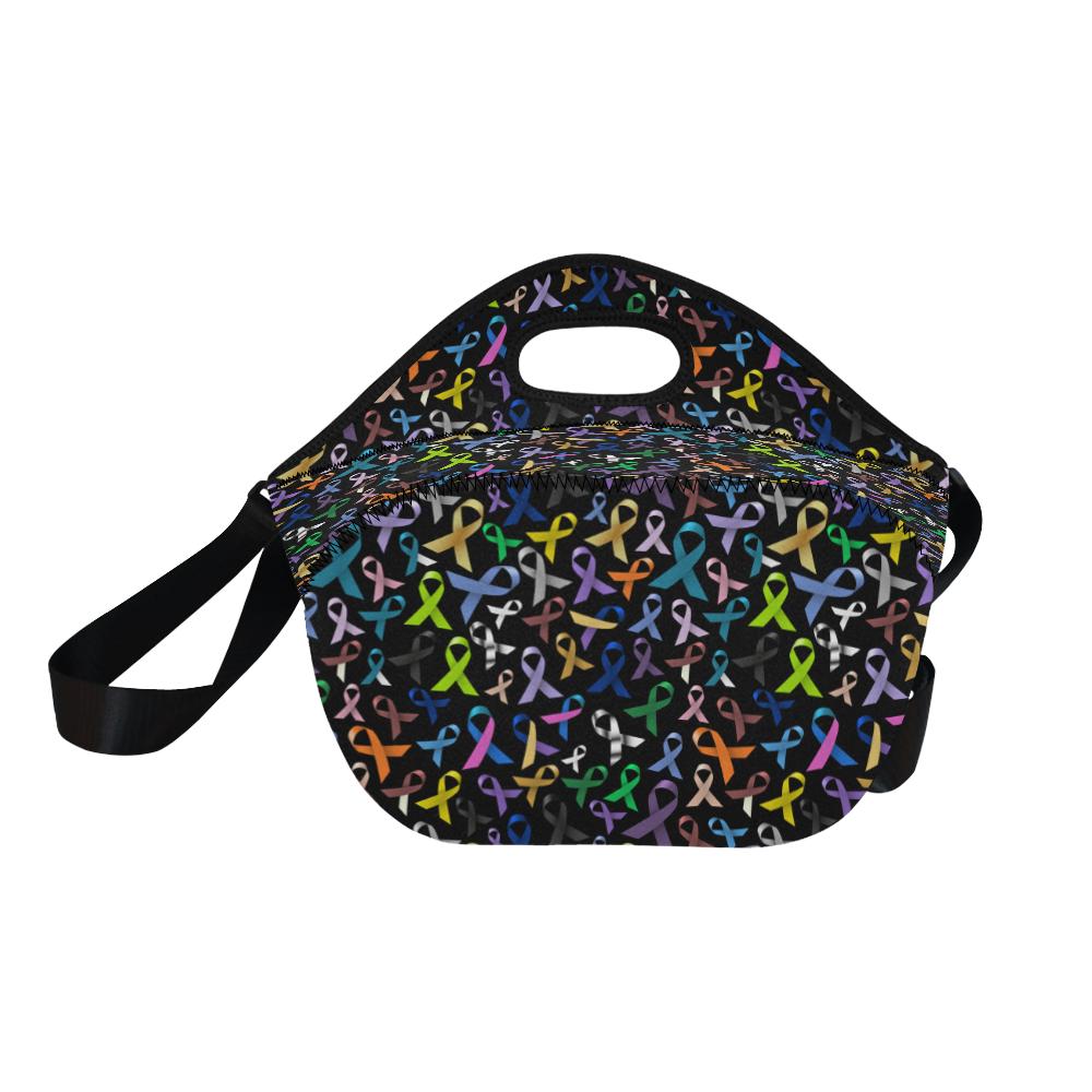 Breast Cancer Awareness Colorful Print Neoprene Lunch Bag (Model 1669)(Large)-JTAMIGO.COM