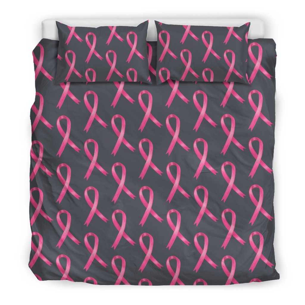 Breast Cancer Awareness Pattern Duvet Cover Bedding Set