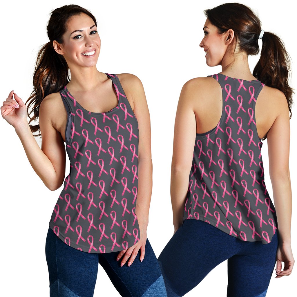 Breast Cancer Awareness Pattern Women Racerback Tank Top