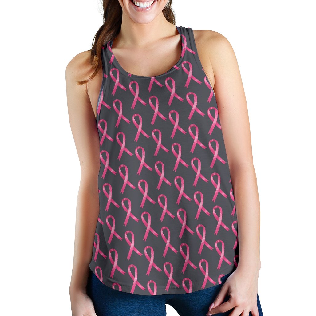 Breast Cancer Awareness Pattern Women Racerback Tank Top