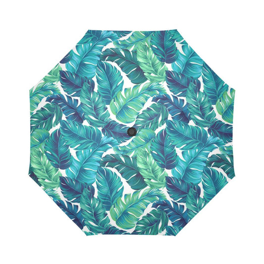 Brightness Tropical Palm Leaves Automatic Foldable Umbrella