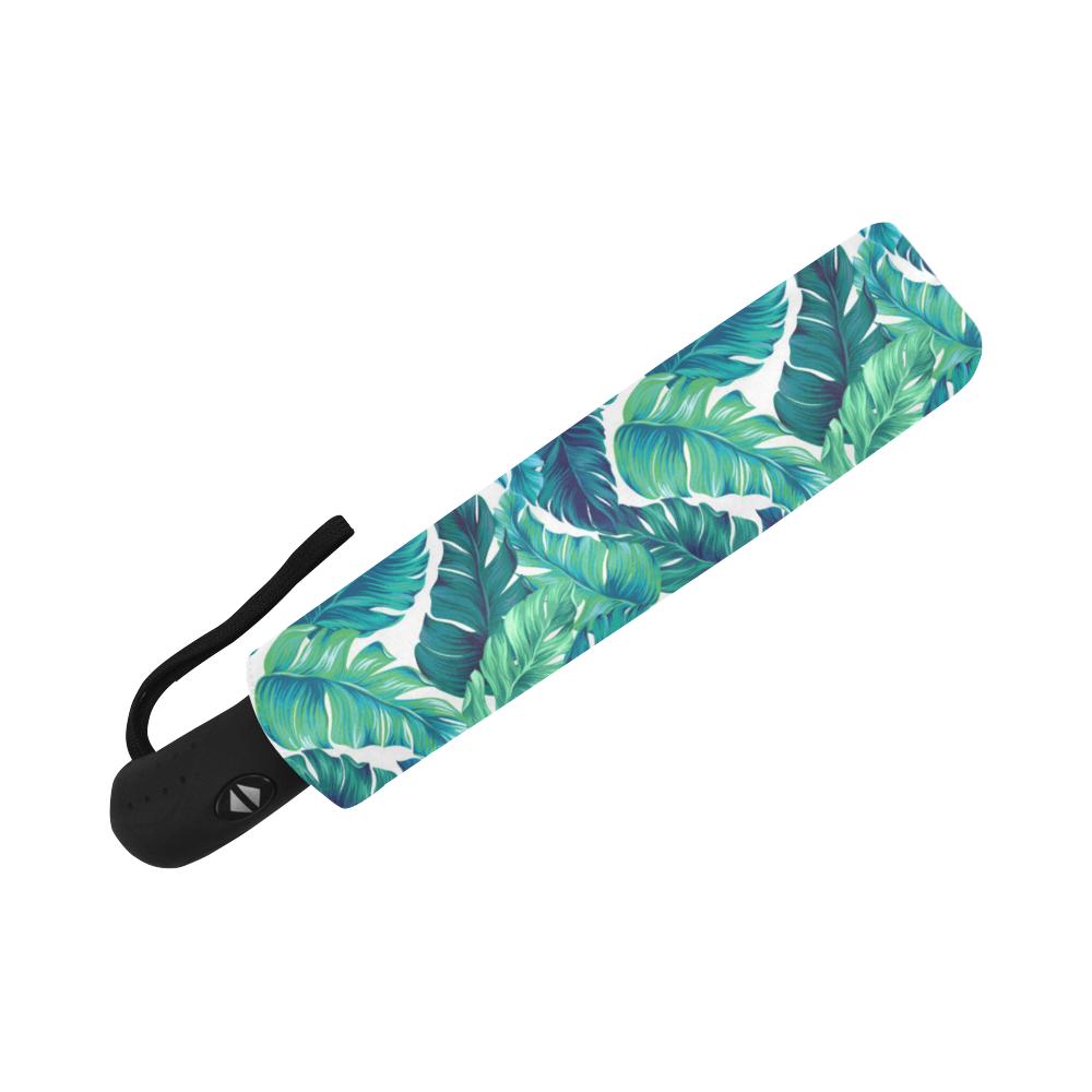Brightness Tropical Palm Leaves Automatic Foldable Umbrella
