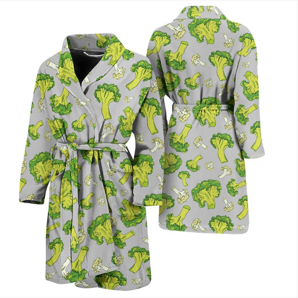Broccoli Pattern Print Design 03 Men Bathrobe-JORJUNE.COM