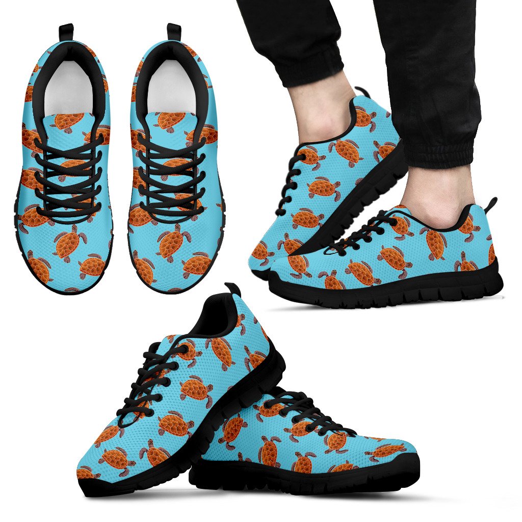 Brow Sea Turtle Print Pattern Men Sneakers Shoes