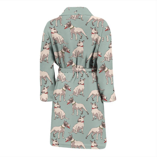 Bull Terrier Cute Print Pattern Men Bath Robe-JTAMIGO.COM
