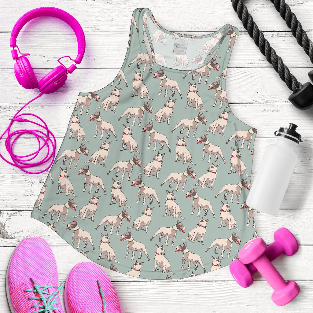 Bull Terrier Cute Print Pattern Women Racerback Tank Top