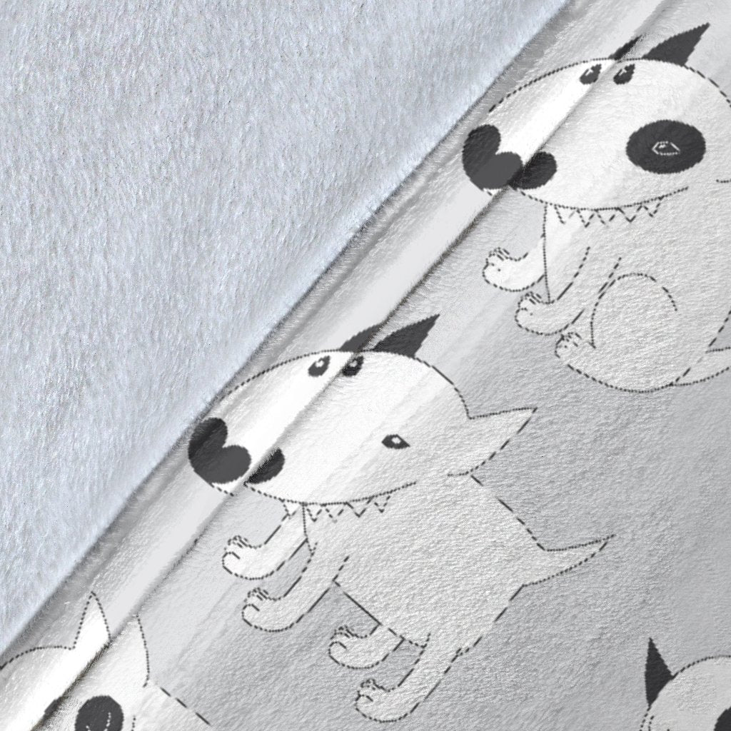 Bull Terrier Hand Draw Print Pattern Fleece Blanket