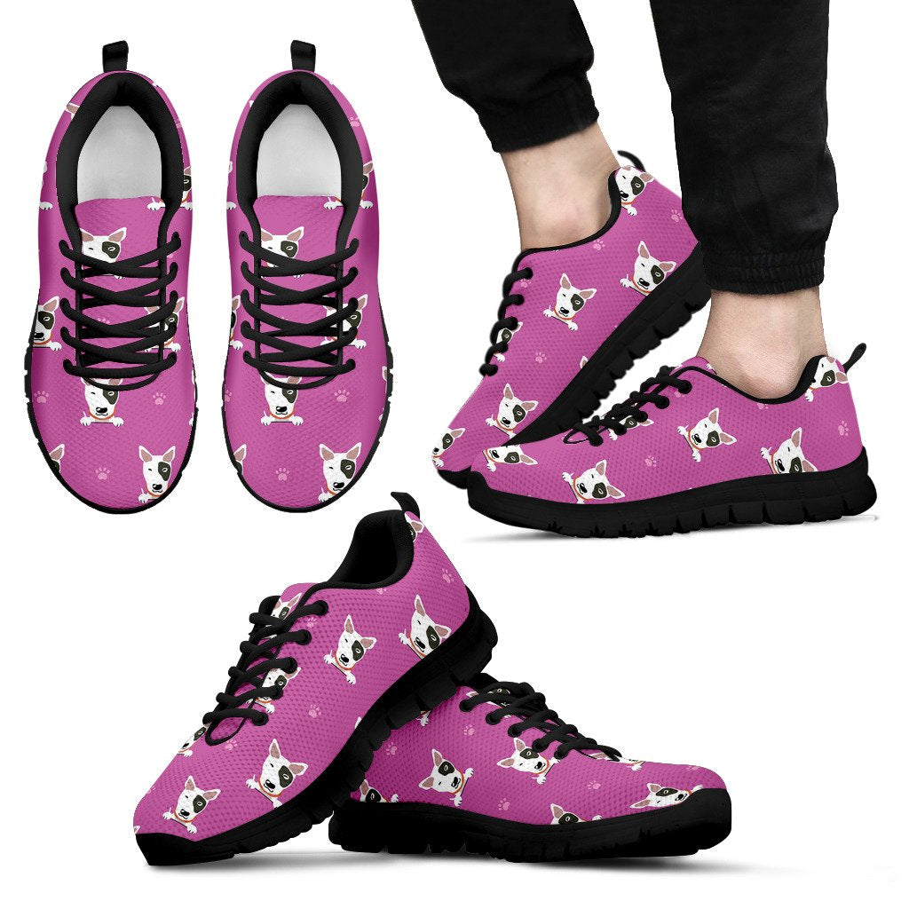 Bull Terrier Happy Print Pattern Men Sneakers Shoes