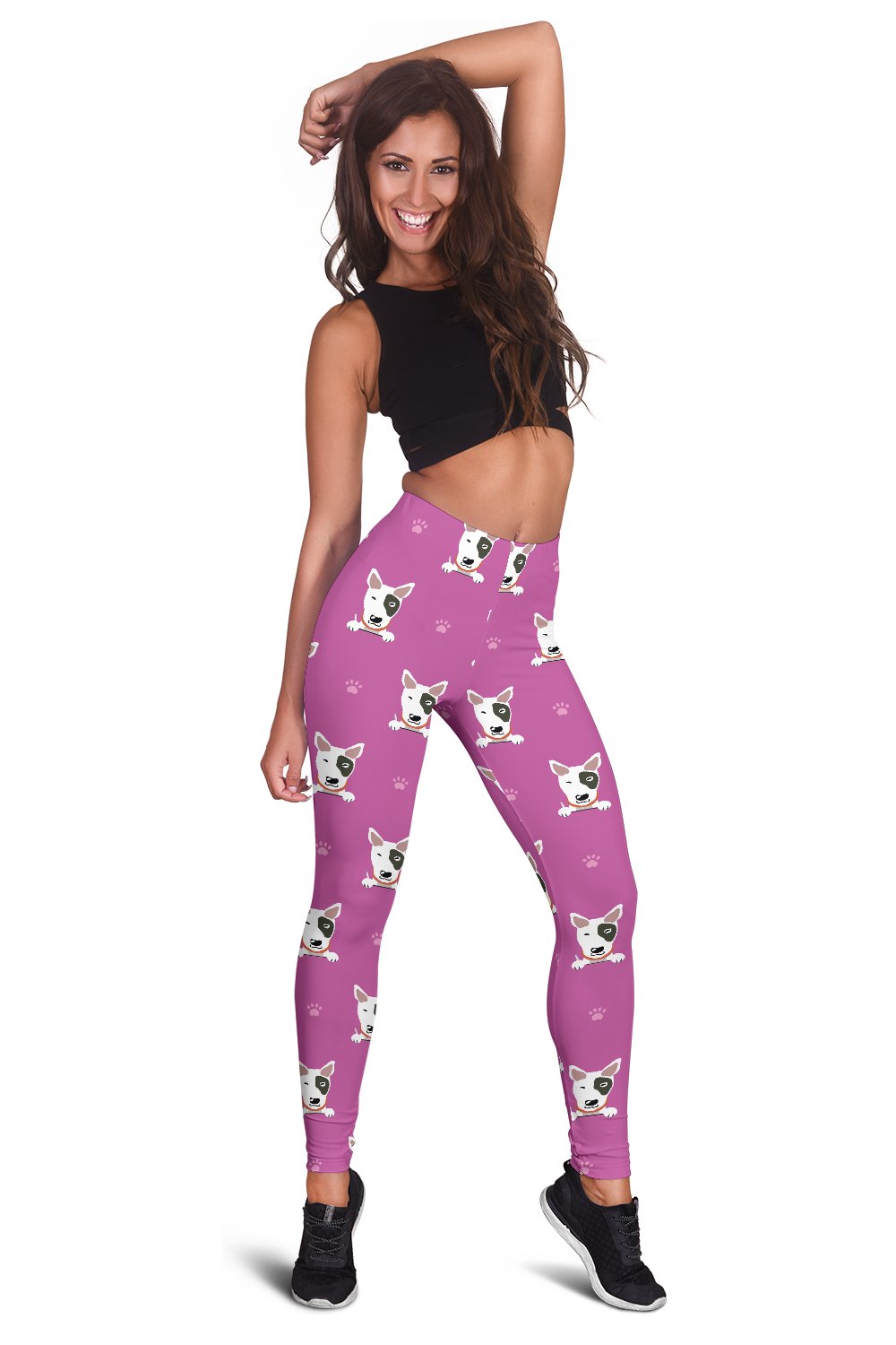 Bull Terrier Happy Print Pattern Women Leggings