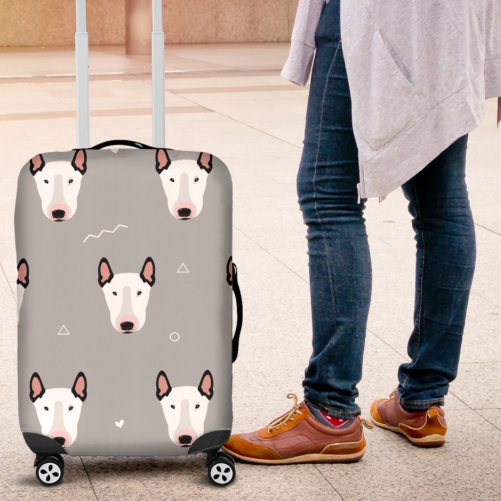 Bull Terrier Head Print Pattern Luggage Cover Protector