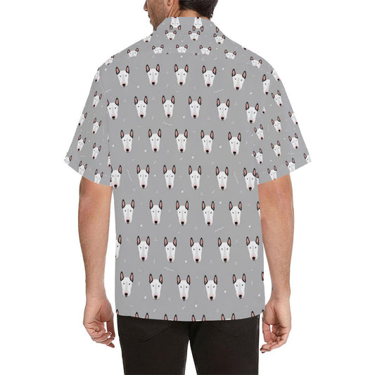 Bull Terrier Head Print Pattern Men Aloha Hawaiian Shirt