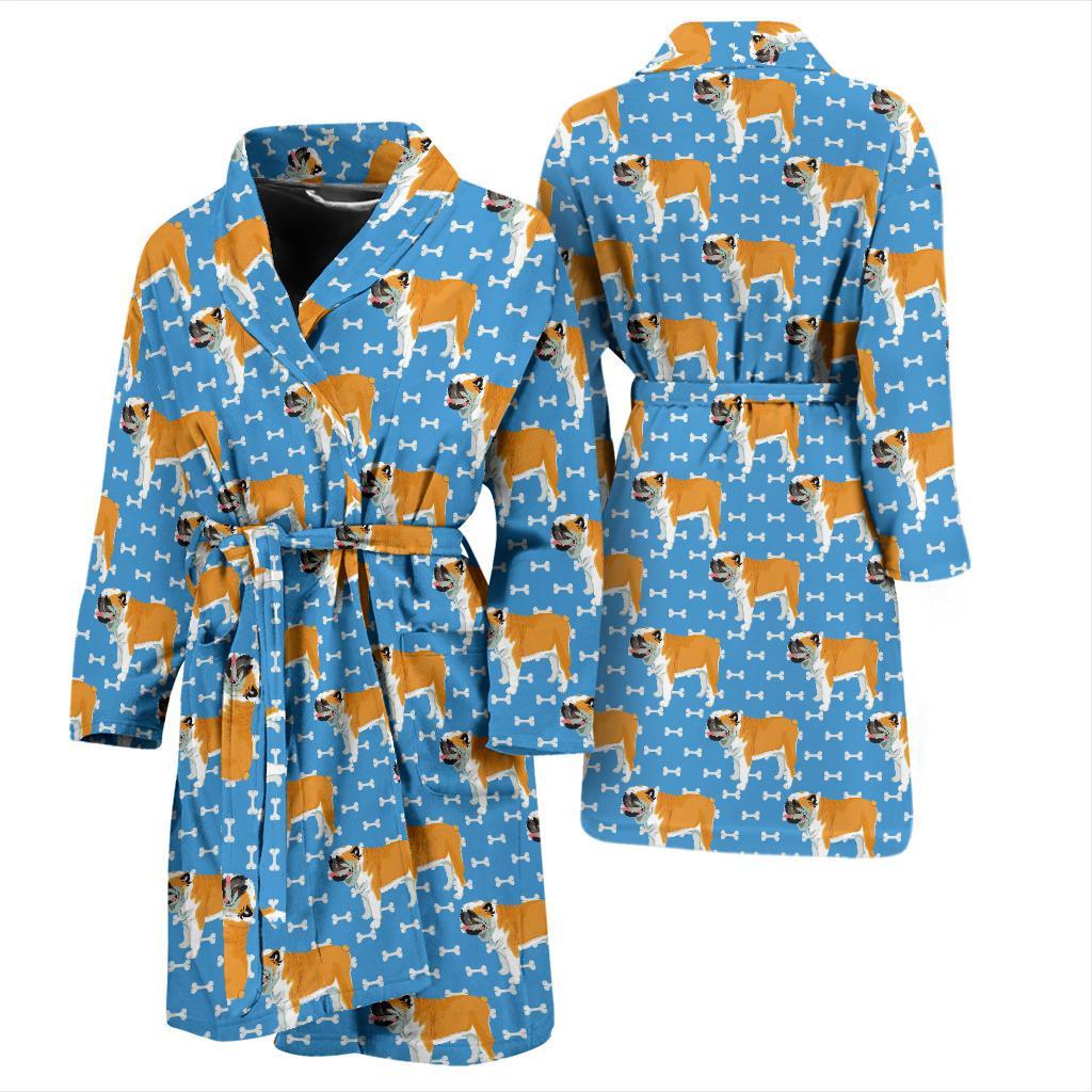 Bulldogs Pattern Print Design 06 Men Bathrobe-JORJUNE.COM