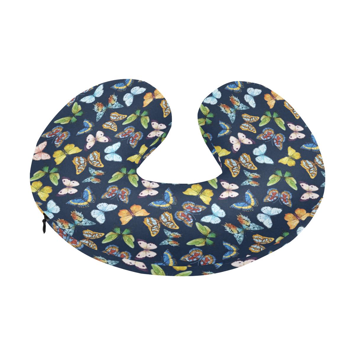Butterfly Beautiful Print Pattern U-Shaped Travel Neck Pillow-JTAMIGO.COM