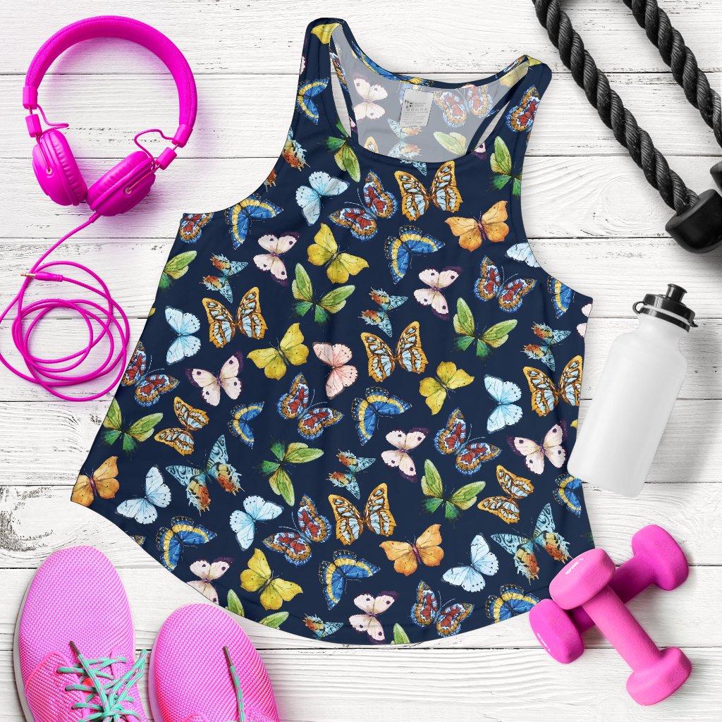 Butterfly Beautiful Print Pattern Women Racerback Tank Top
