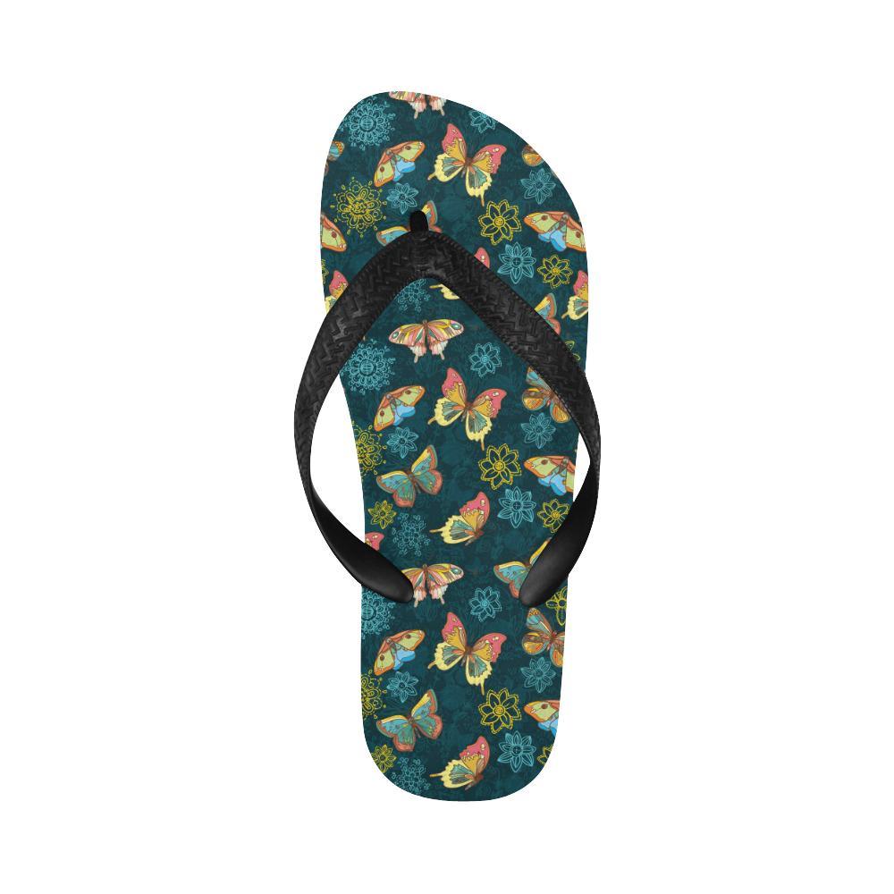 Butterfly Hand Draw Print Pattern Flip Flops-JTAMIGO.COM
